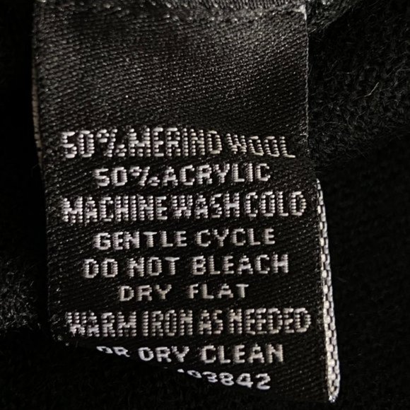 NWT NEIMAN MARCUS Black Mock Neck Merino Wool Blend Sweater Men's L - Picture 6 of 8